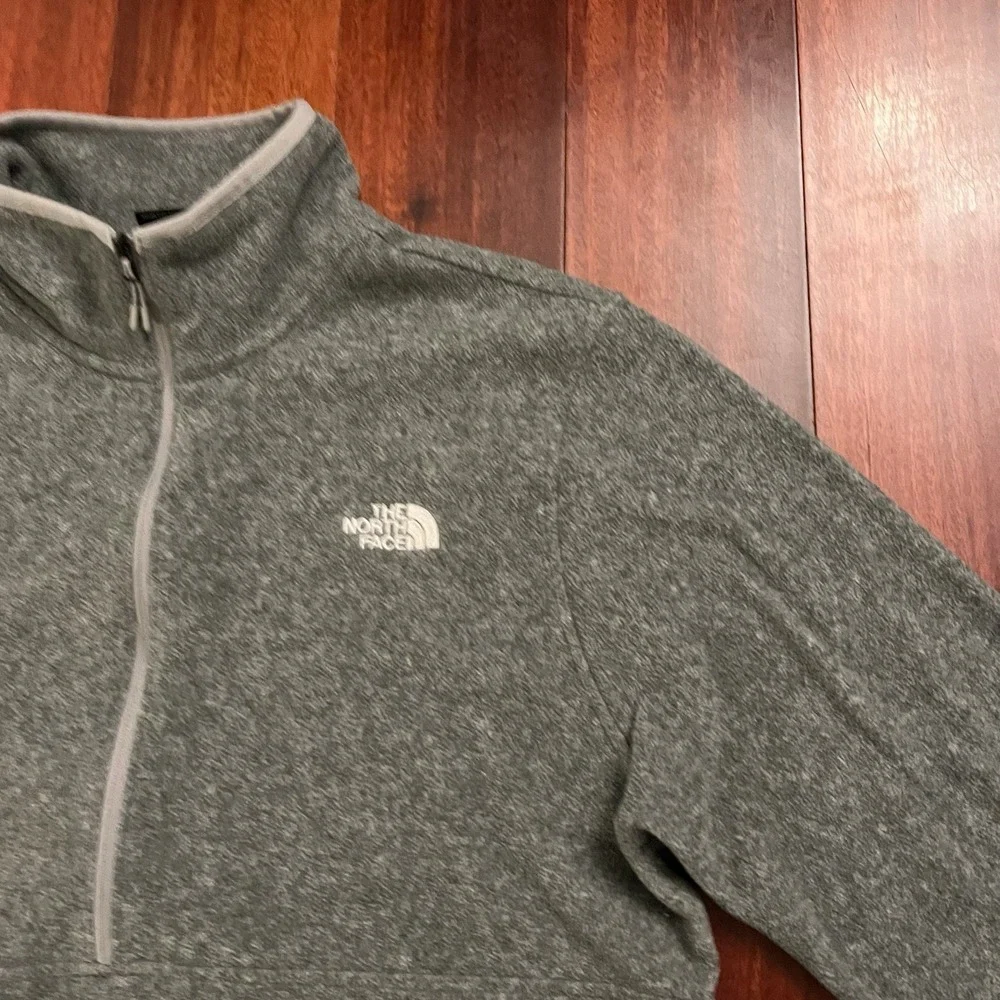 The North Face Jacket Men Large Gray 1/4 Zip Fleece Pullover Sweater Polartec